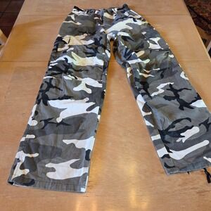 PJ Mark Mens Grey Camo Cargo Pants XL Tactical Streetwear Baggy Camouflage Grey